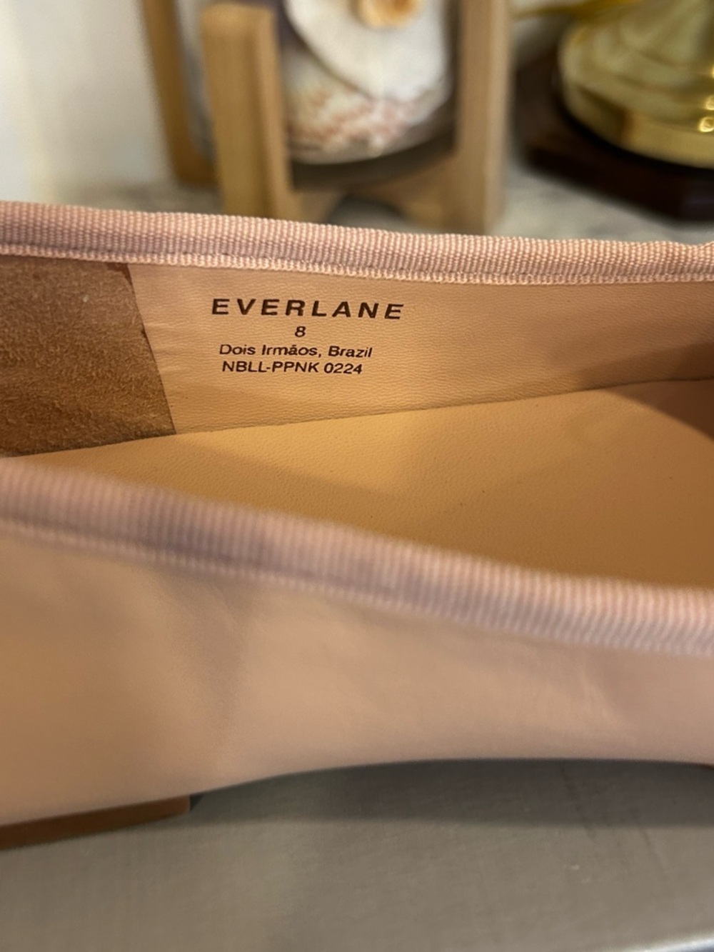 NWT Everlane The Day Ballet Flat Pale Pink Soft Leather Shoes Size 8 - Picture 5 of 7